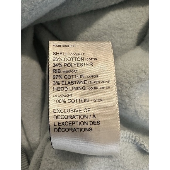 PUMA Faux Embroidered Floral Hoodie Fleece Pullover Blue Women's Size‎ Large - Picture 11 of 11